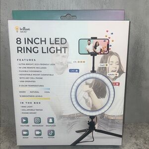 LED Ring Light with Tripod - Black